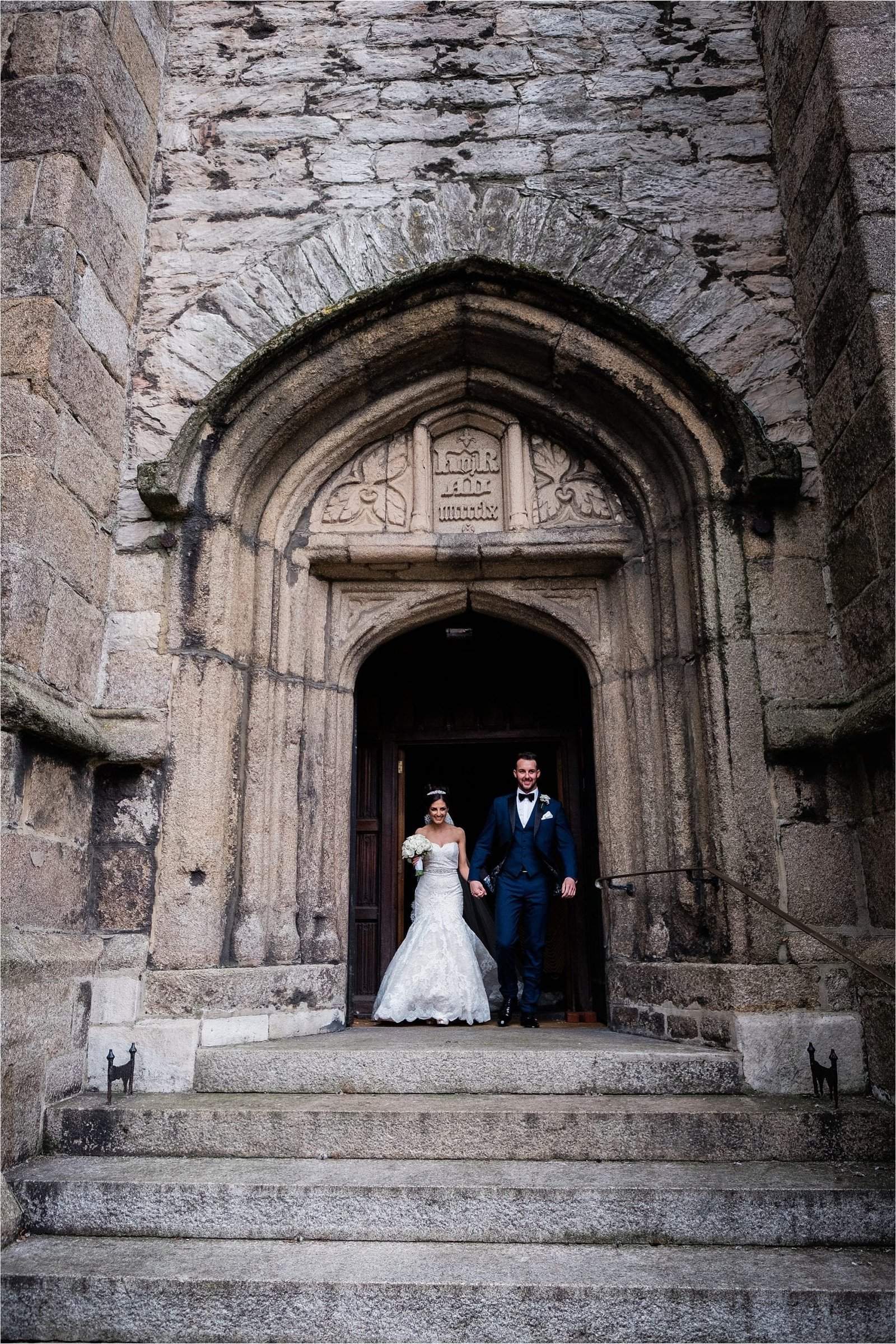 wedding couple at St. Andrew's Church