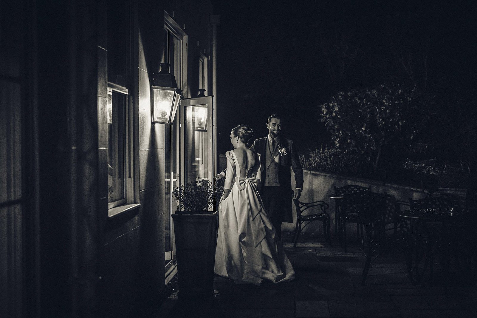 evening walk with the bride and groom at the St Elizabeth's house